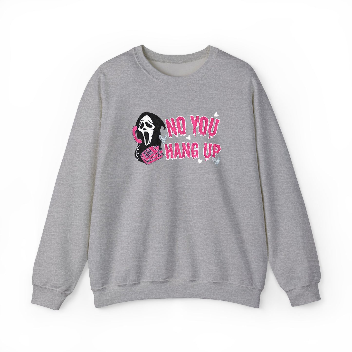No You Hang Up Scream Embroidered Sweatshirt