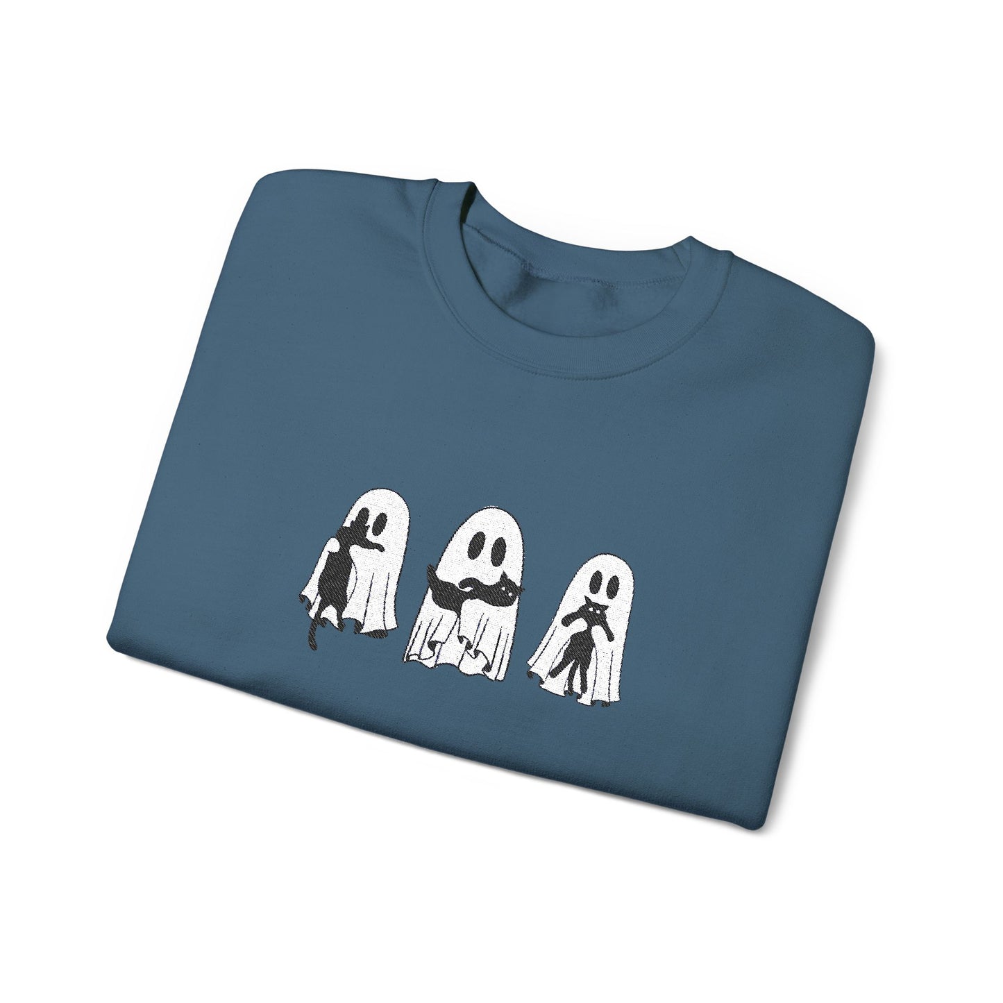 Cat Lover Ghost Embroidered Sweatshirt