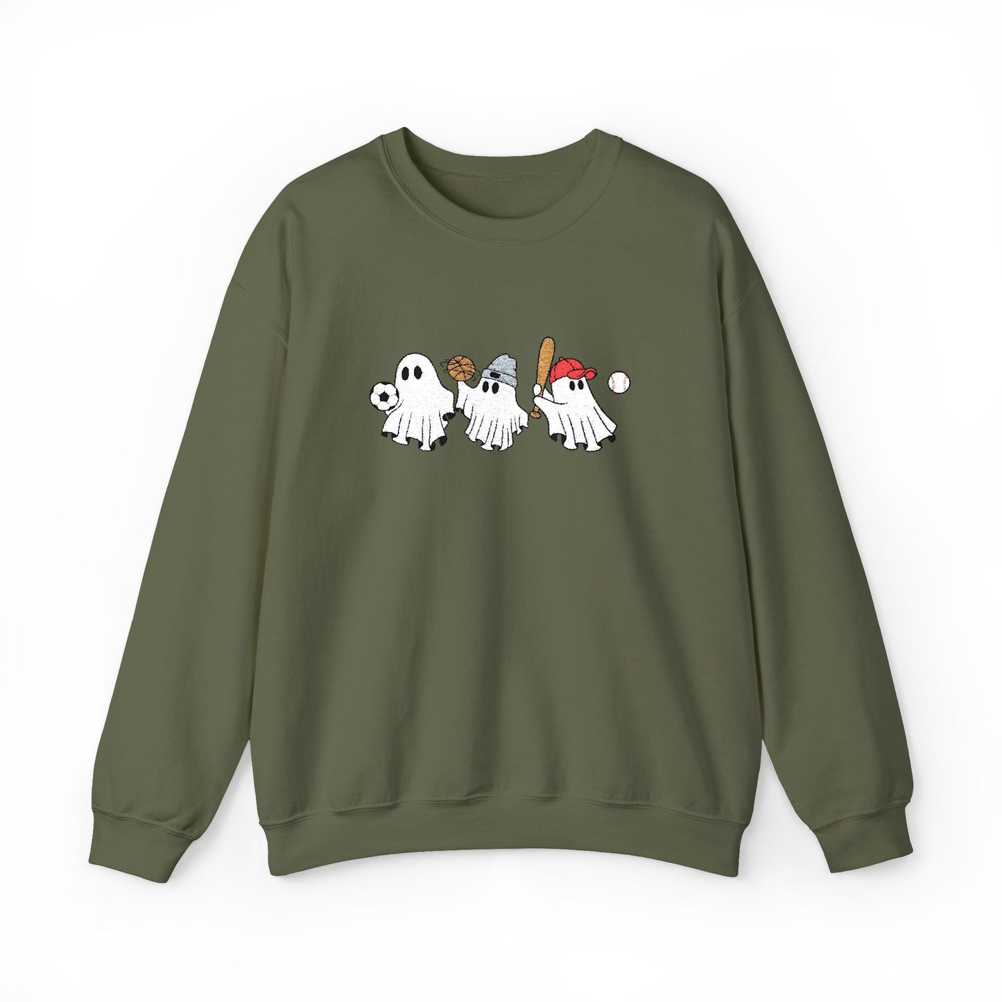 Sporty Ghost Embroidered Sweatshirt