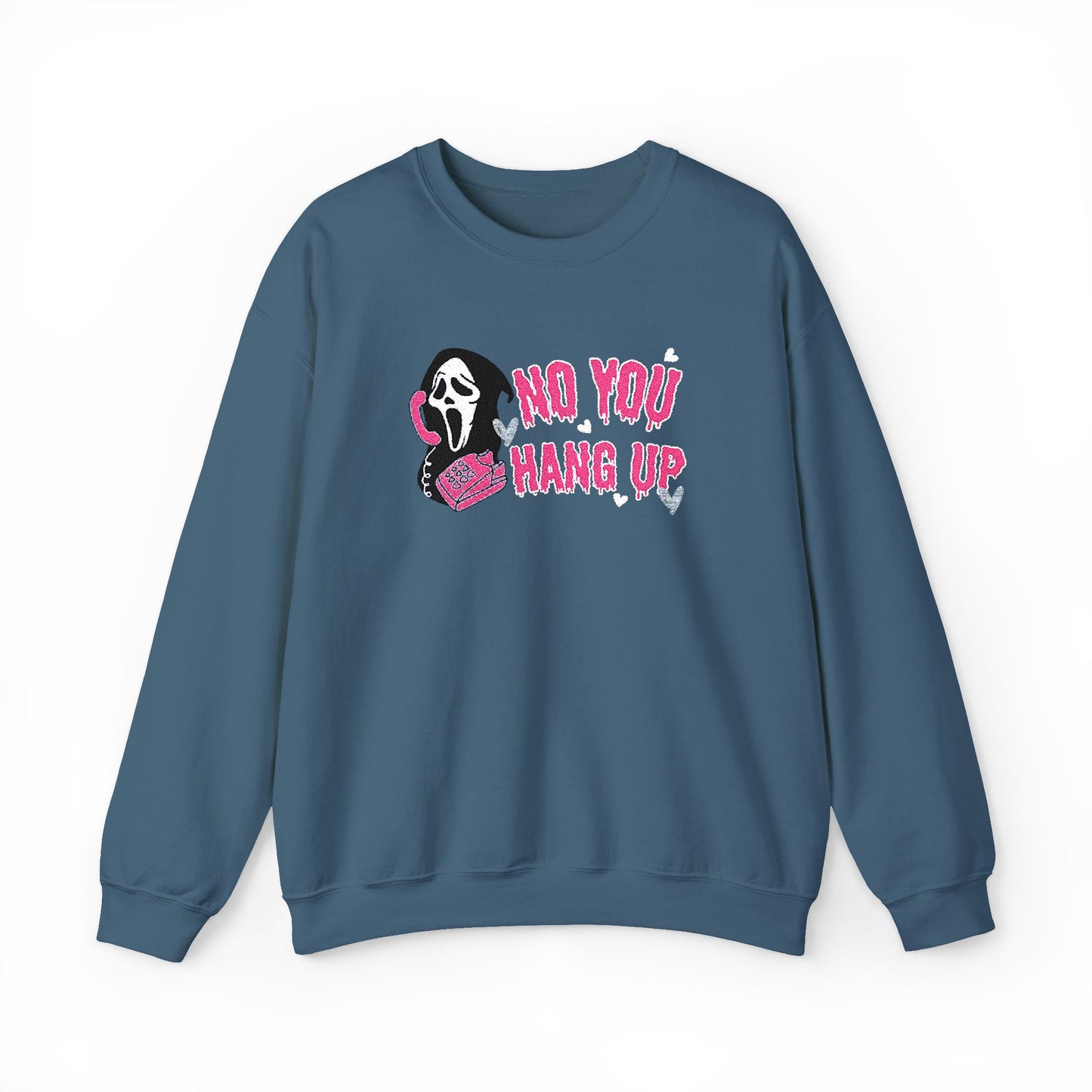 No You Hang Up Scream Embroidered Sweatshirt