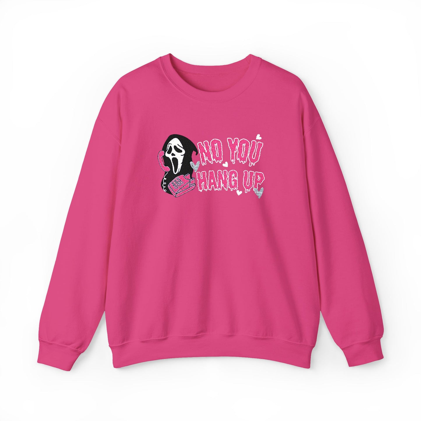 No You Hang Up Scream Embroidered Sweatshirt
