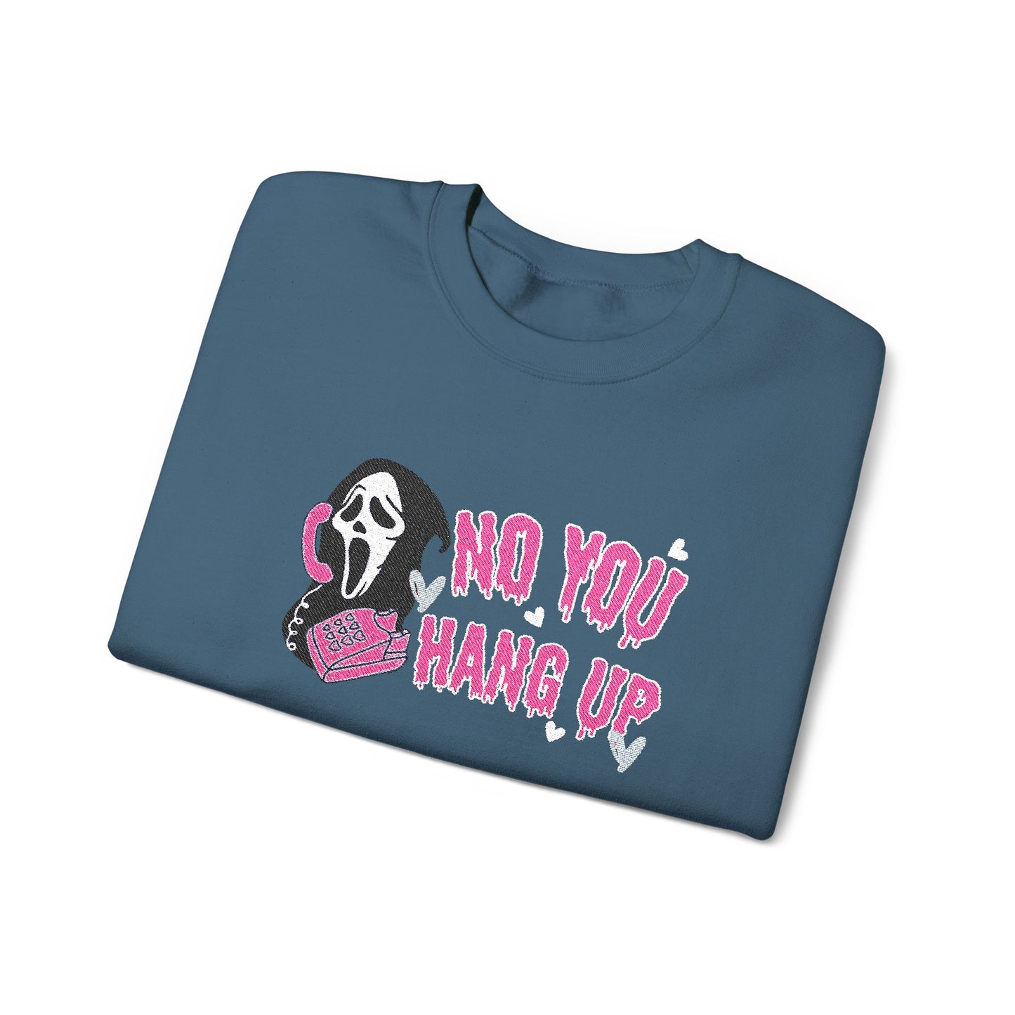 No You Hang Up Scream Embroidered Sweatshirt