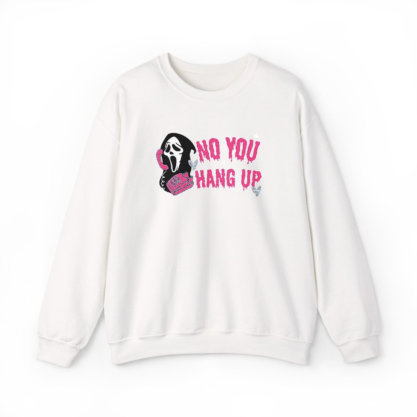 No You Hang Up Scream Embroidered Sweatshirt