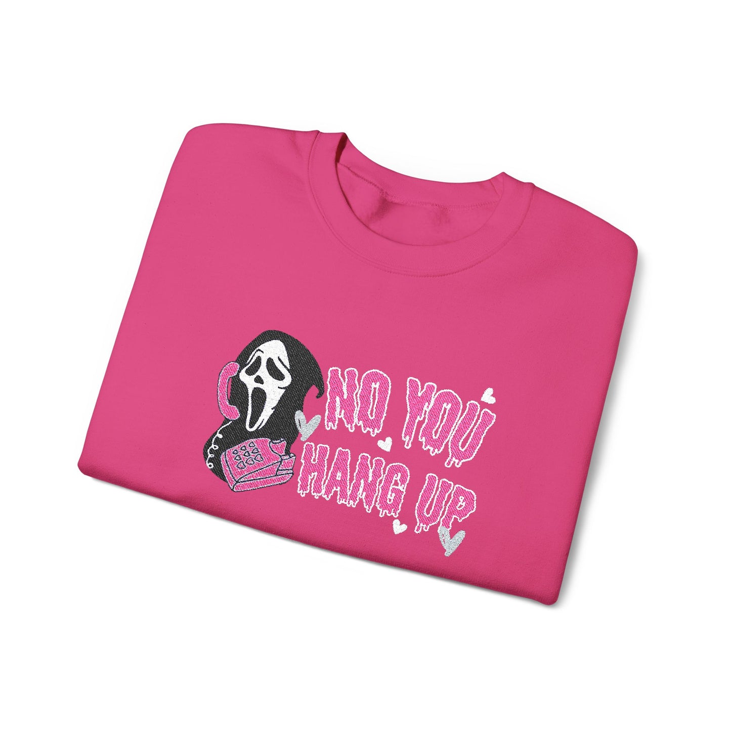 No You Hang Up Scream Embroidered Sweatshirt