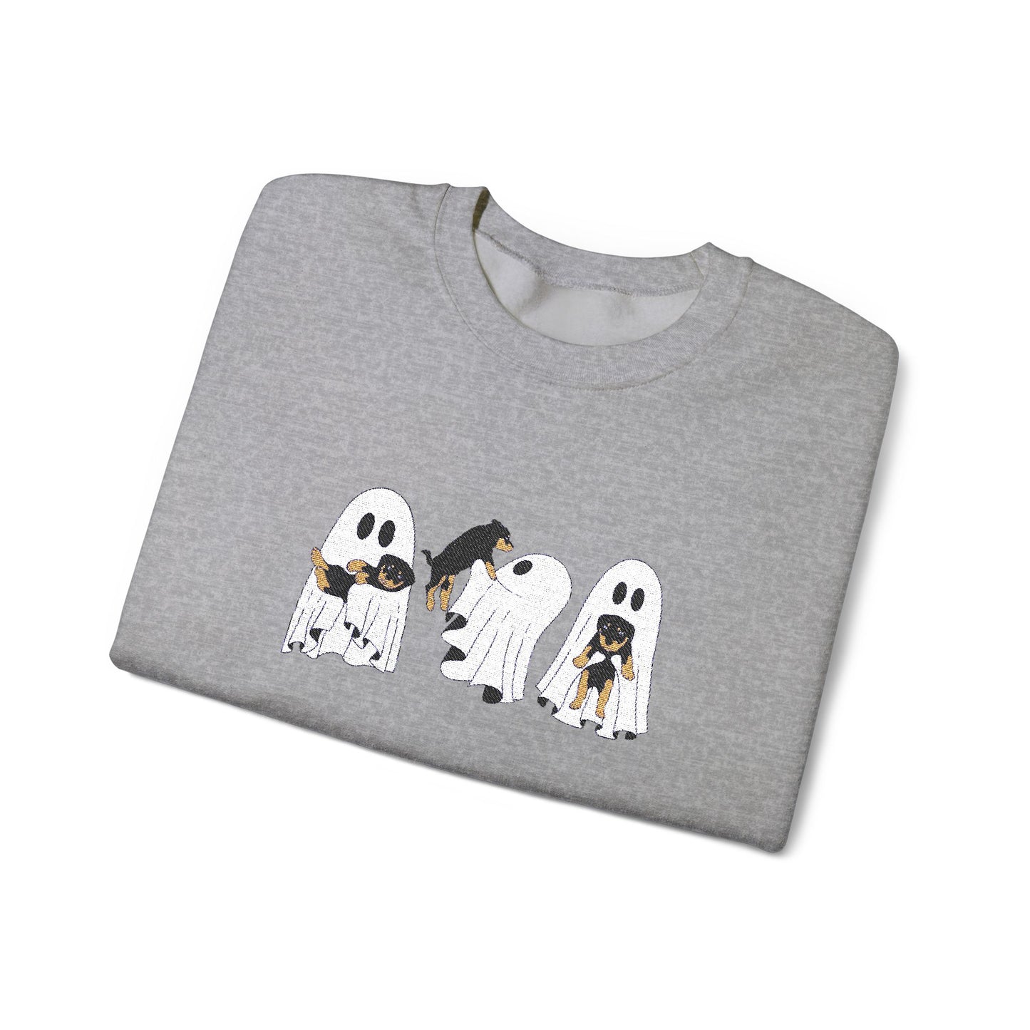 Dog Lover Ghost Embroidered Sweatshirt