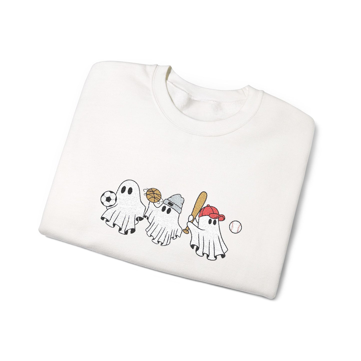 Sporty Ghost Embroidered Sweatshirt