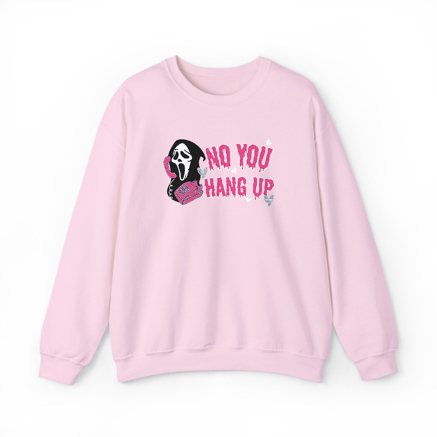 No You Hang Up Scream Embroidered Sweatshirt