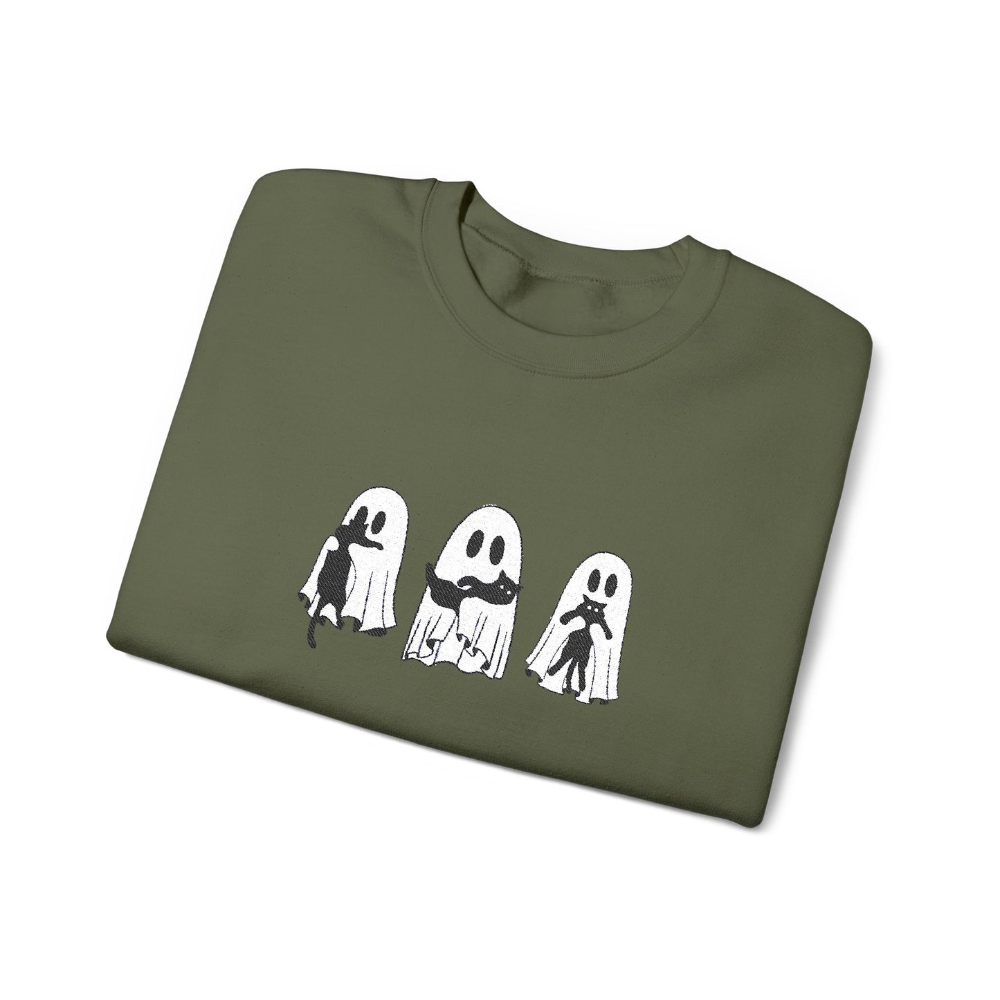 Cat Lover Ghost Embroidered Sweatshirt