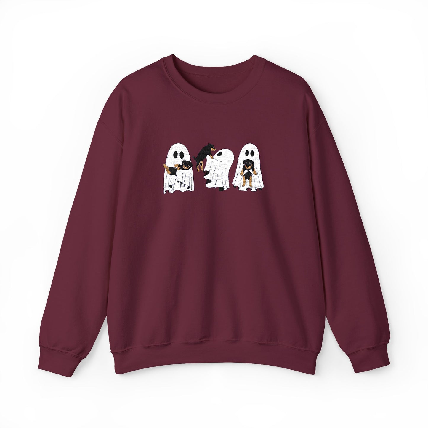 Dog Lover Ghost Embroidered Sweatshirt