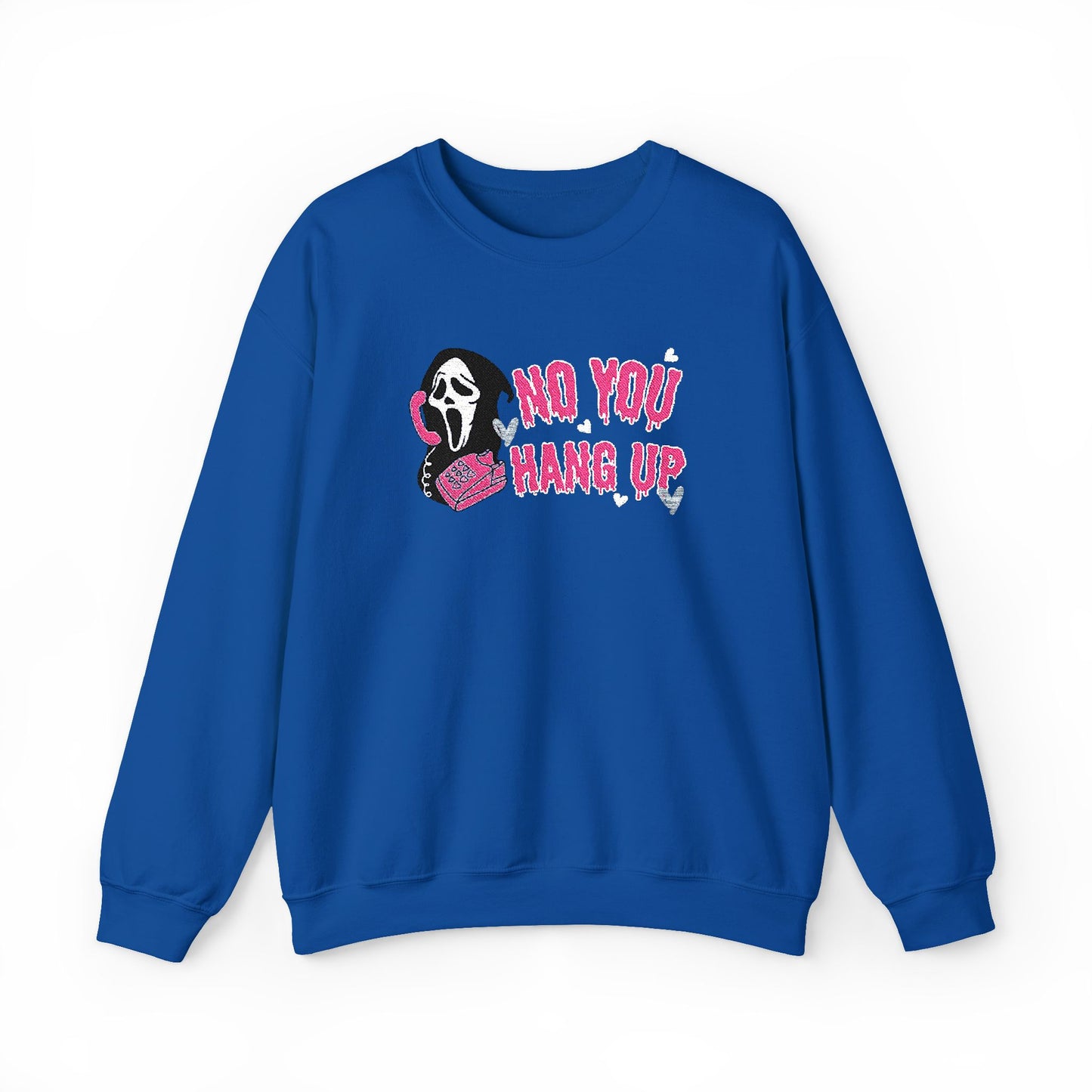 No You Hang Up Scream Embroidered Sweatshirt