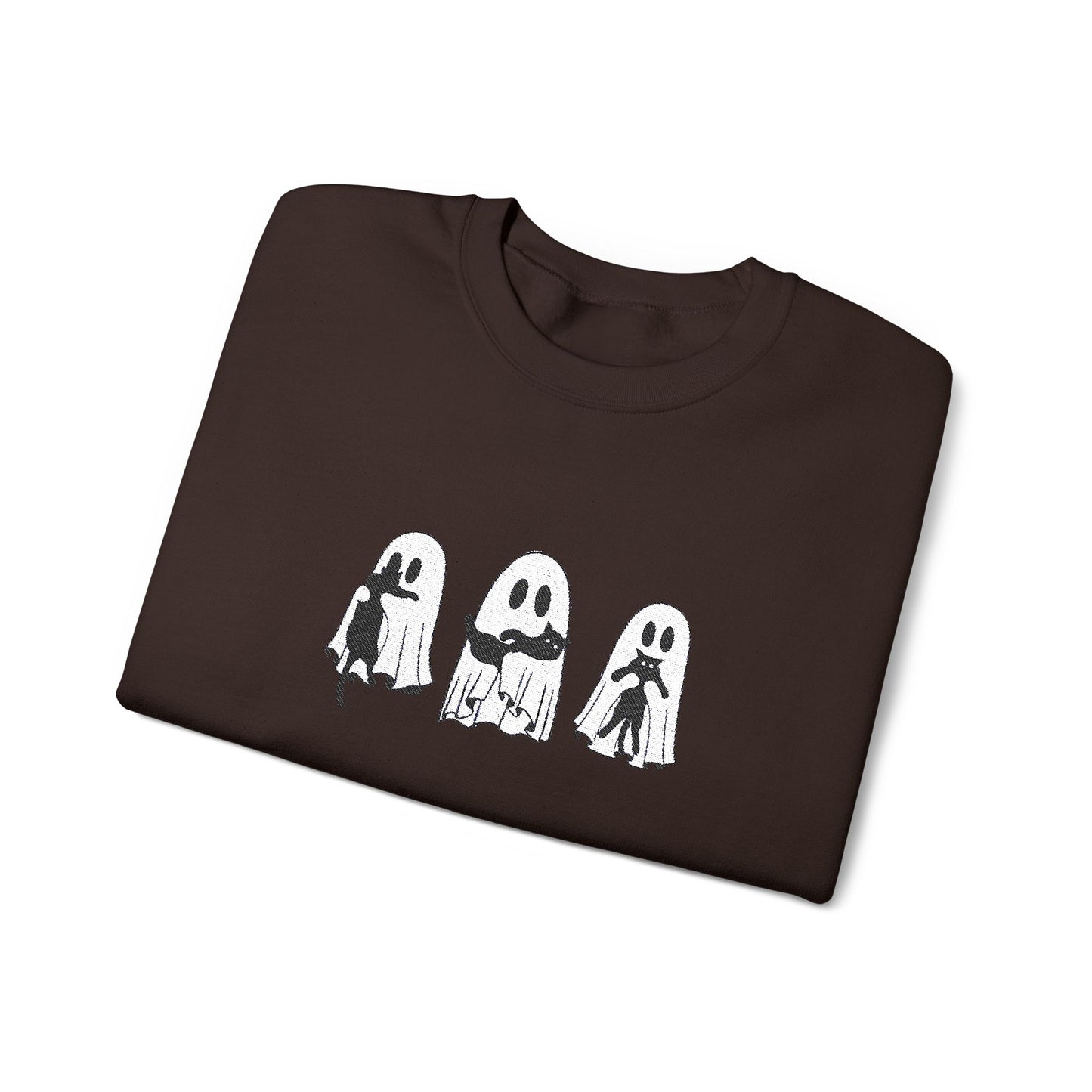 Cat Lover Ghost Embroidered Sweatshirt