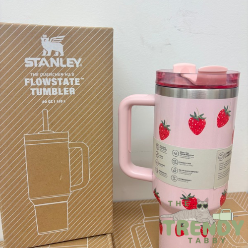 Pink Strawberries 40 OZ Stanley Tumbler