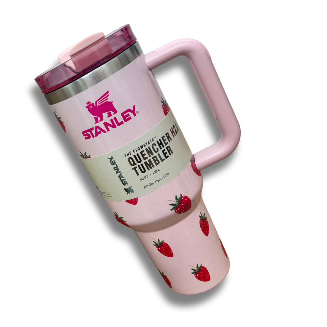 Pink Strawberries 40 OZ Stanley Tumbler