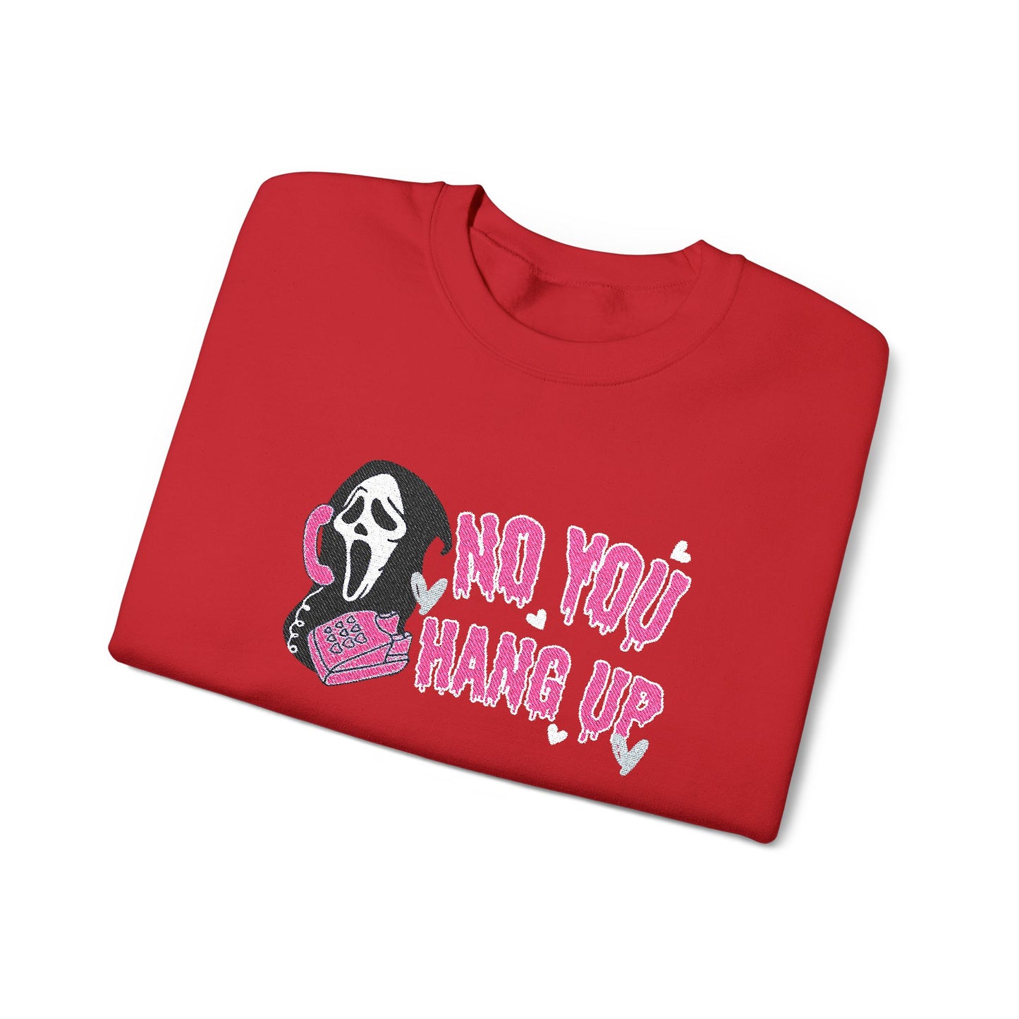 No You Hang Up Scream Embroidered Sweatshirt