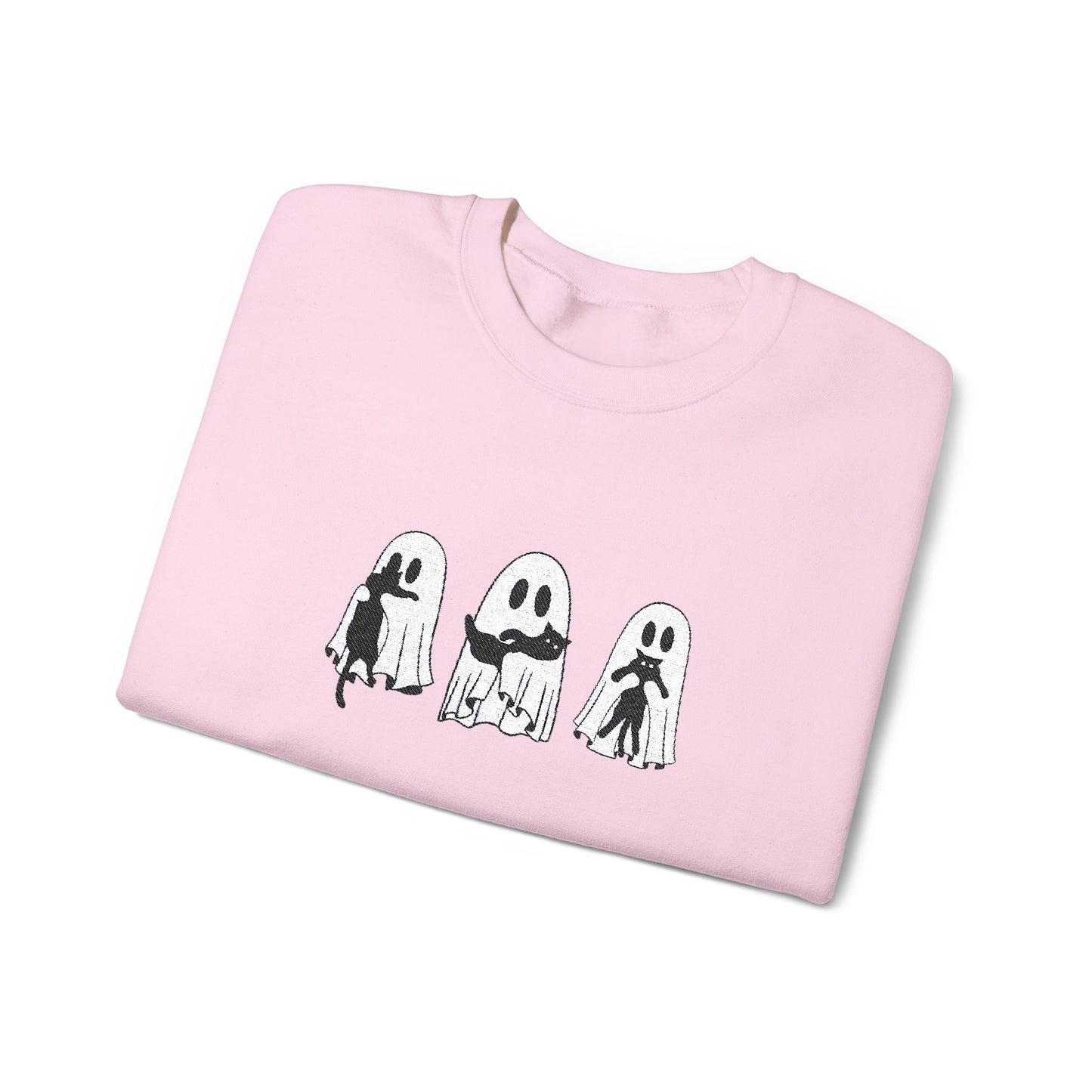 Cat Lover Ghost Embroidered Sweatshirt