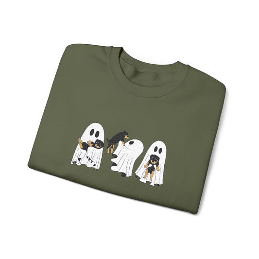 Dog Lover Ghost Embroidered Sweatshirt