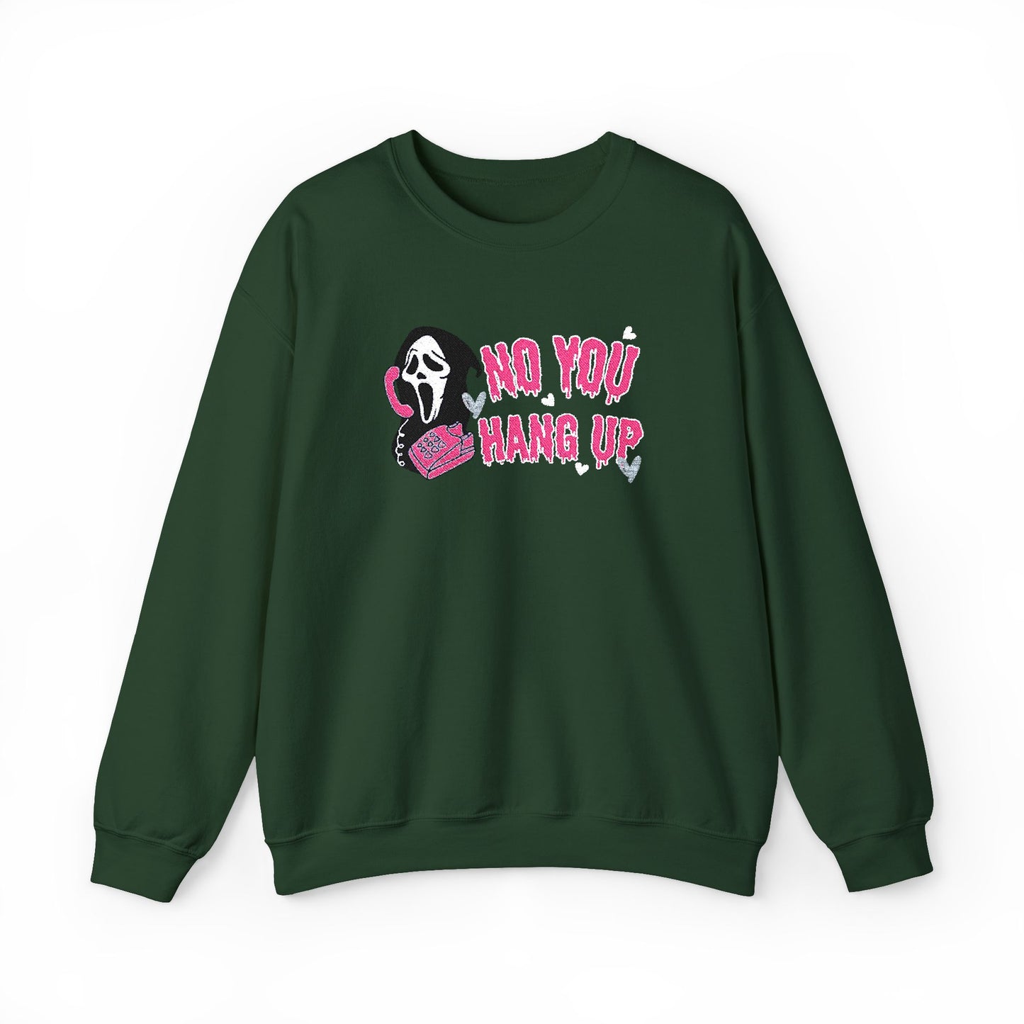 No You Hang Up Scream Embroidered Sweatshirt