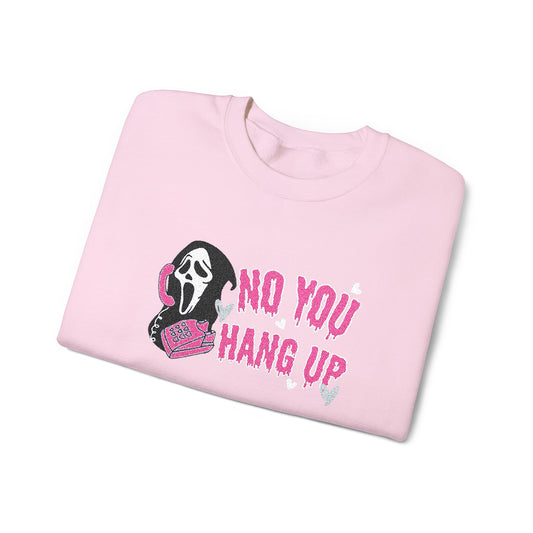 No You Hang Up Scream Embroidered Sweatshirt
