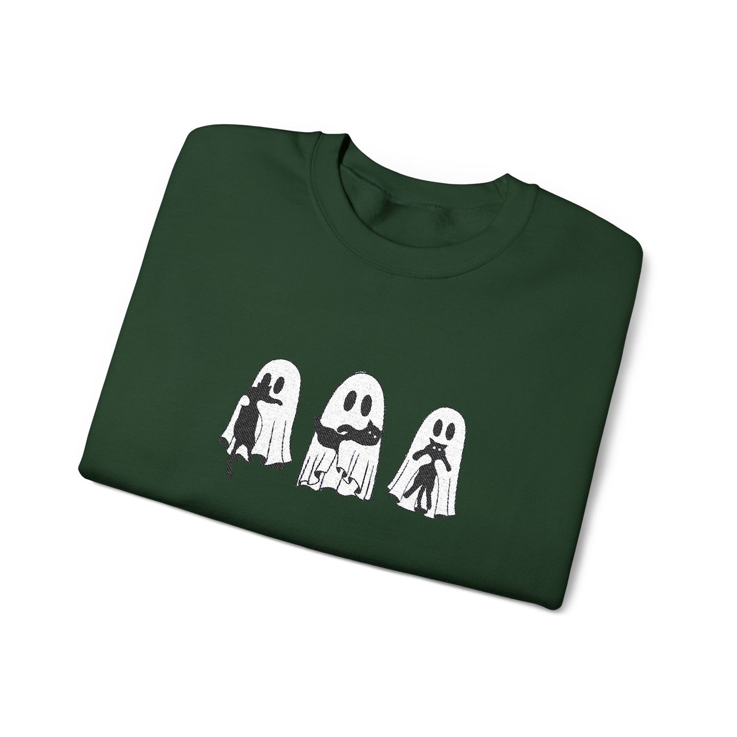 Cat Lover Ghost Embroidered Sweatshirt