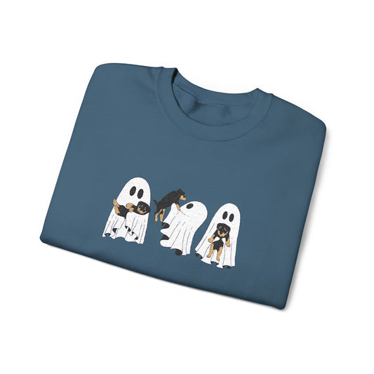 Dog Lover Ghost Embroidered Sweatshirt