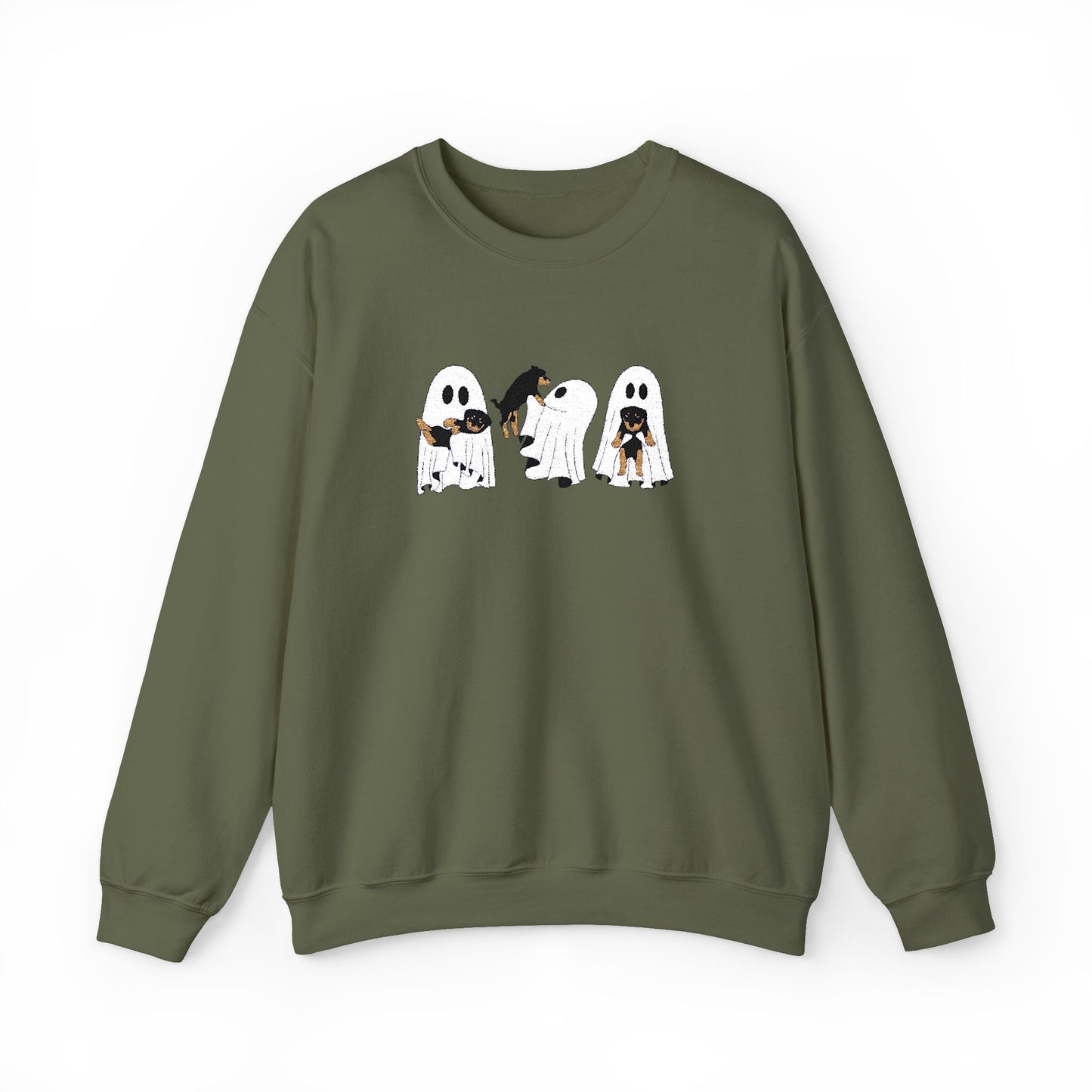 Dog Lover Ghost Embroidered Sweatshirt