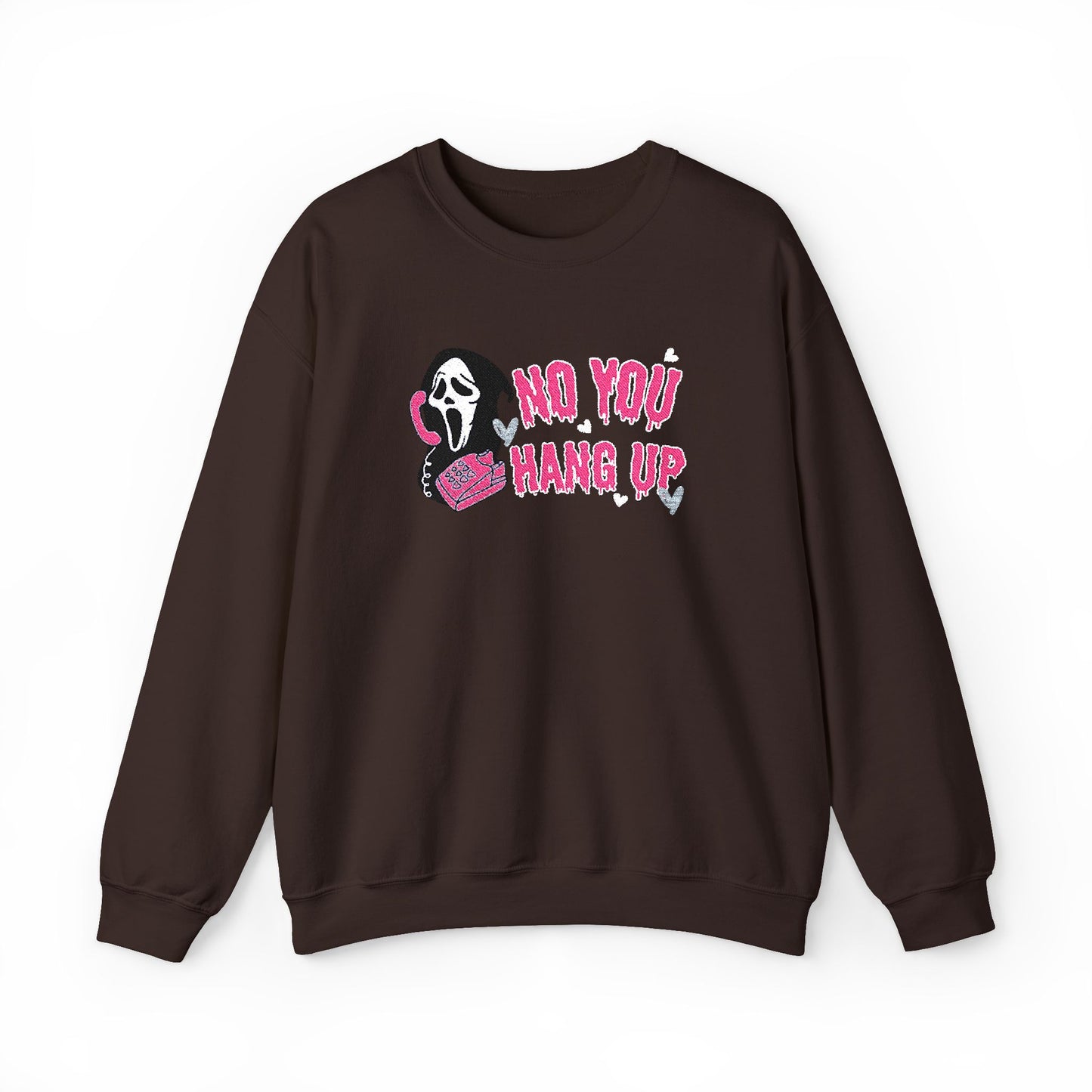 No You Hang Up Scream Embroidered Sweatshirt