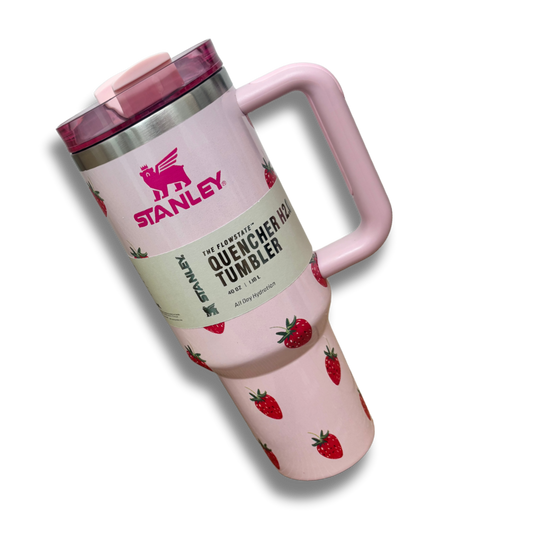 Pink Strawberries 40 OZ Stanley Tumbler